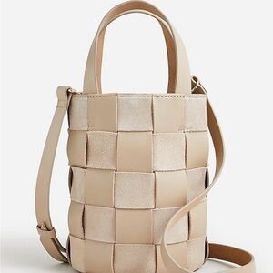 NWT J Crew Woven Bucket Bag Taupe